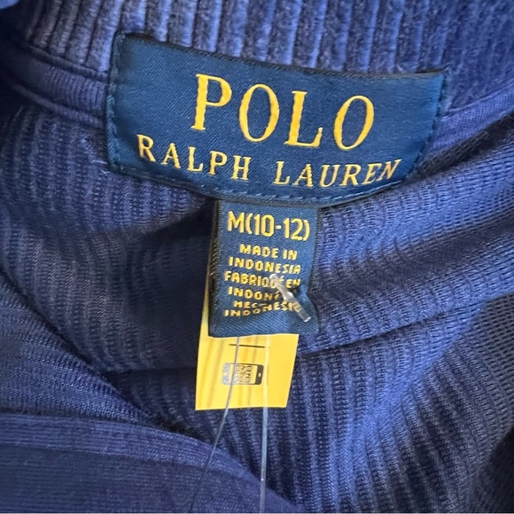 POLO RALPH LAUREN Boys Knit Corduroy Quarter-Zip Pullover Blue Sz 10-12 NWT - Picture 7 of 8